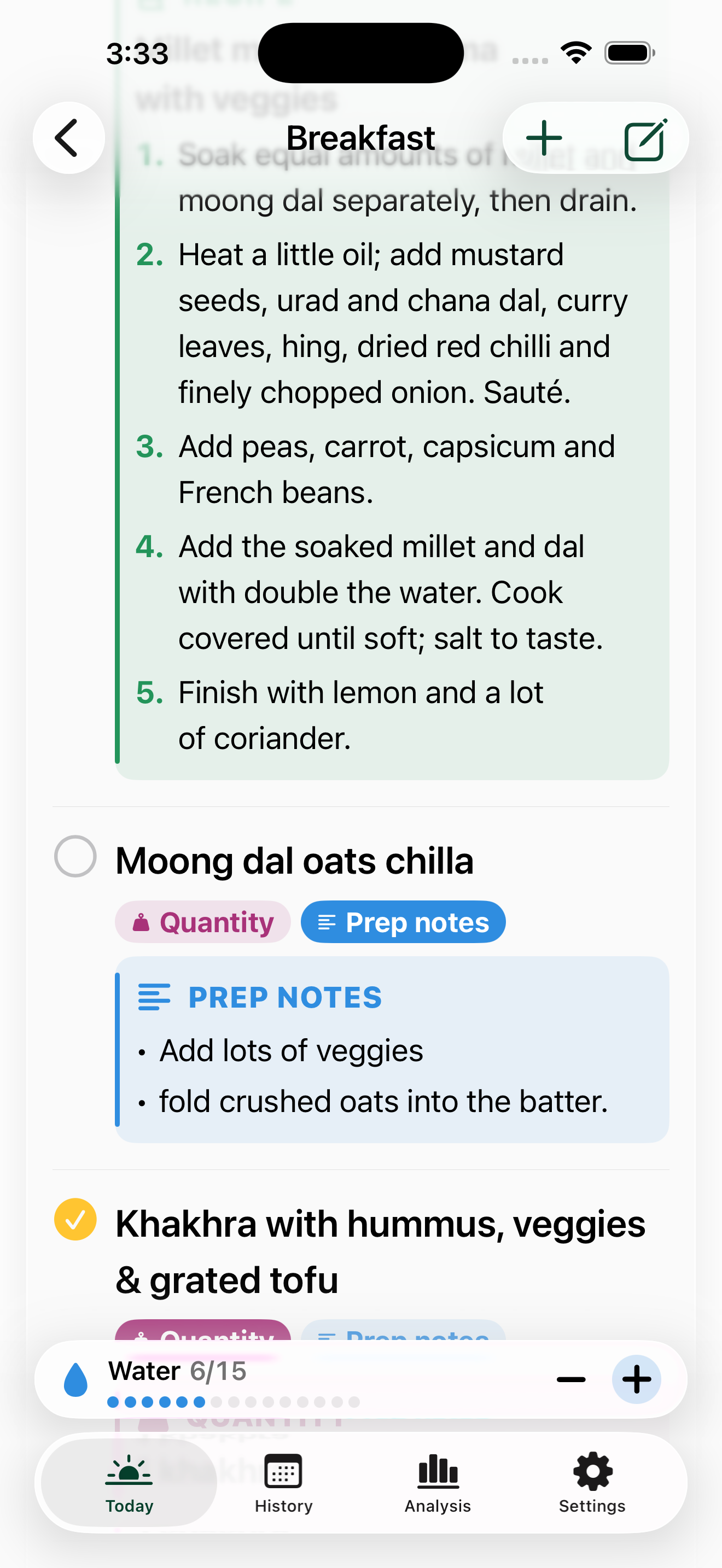 Expanded meal preparation notes